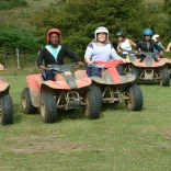 young people on quad bikes.
